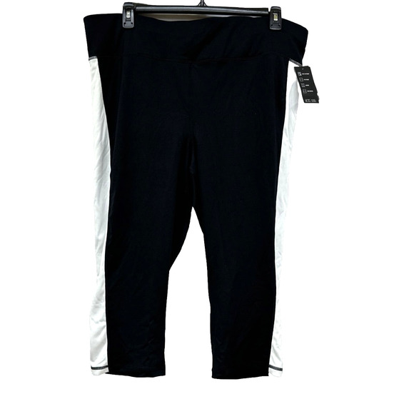 NWT Sz 3X Women’s Ideology Cropped Leggings. Black/White. Inside Pocket. - Picture 1 of 4